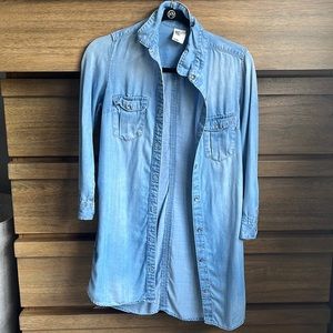 Not sleeve button down denim dress